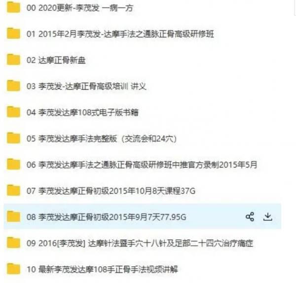 李茂发达摩治病一病一方达摩通脉正骨108手视频教程插图2