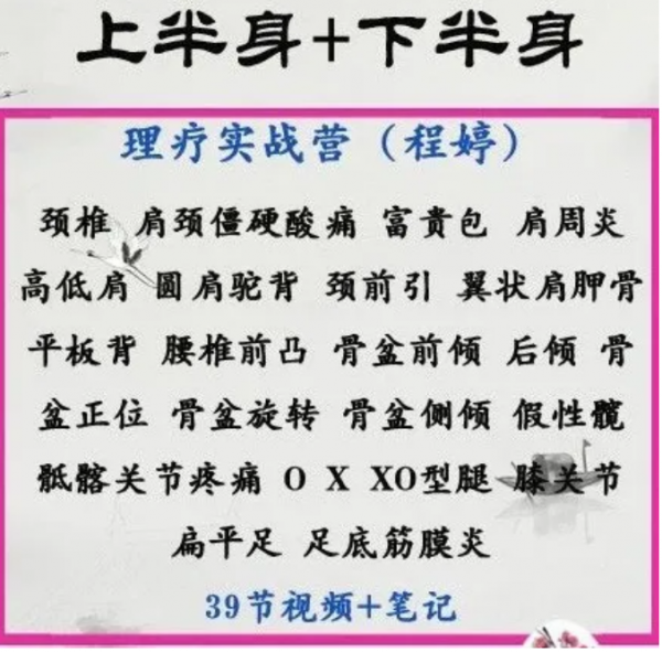 程婷全身二十三种问题理疗实战营富贵包圆肩驼背骨盆39节高清视频教程插图1