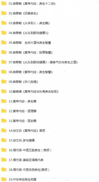 中医养生视频教程大全:曲黎敏徐文兵傅杰英程凯多位名师视频教程合集插图2
